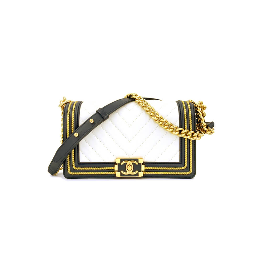 chevron boy Ch*el handbag