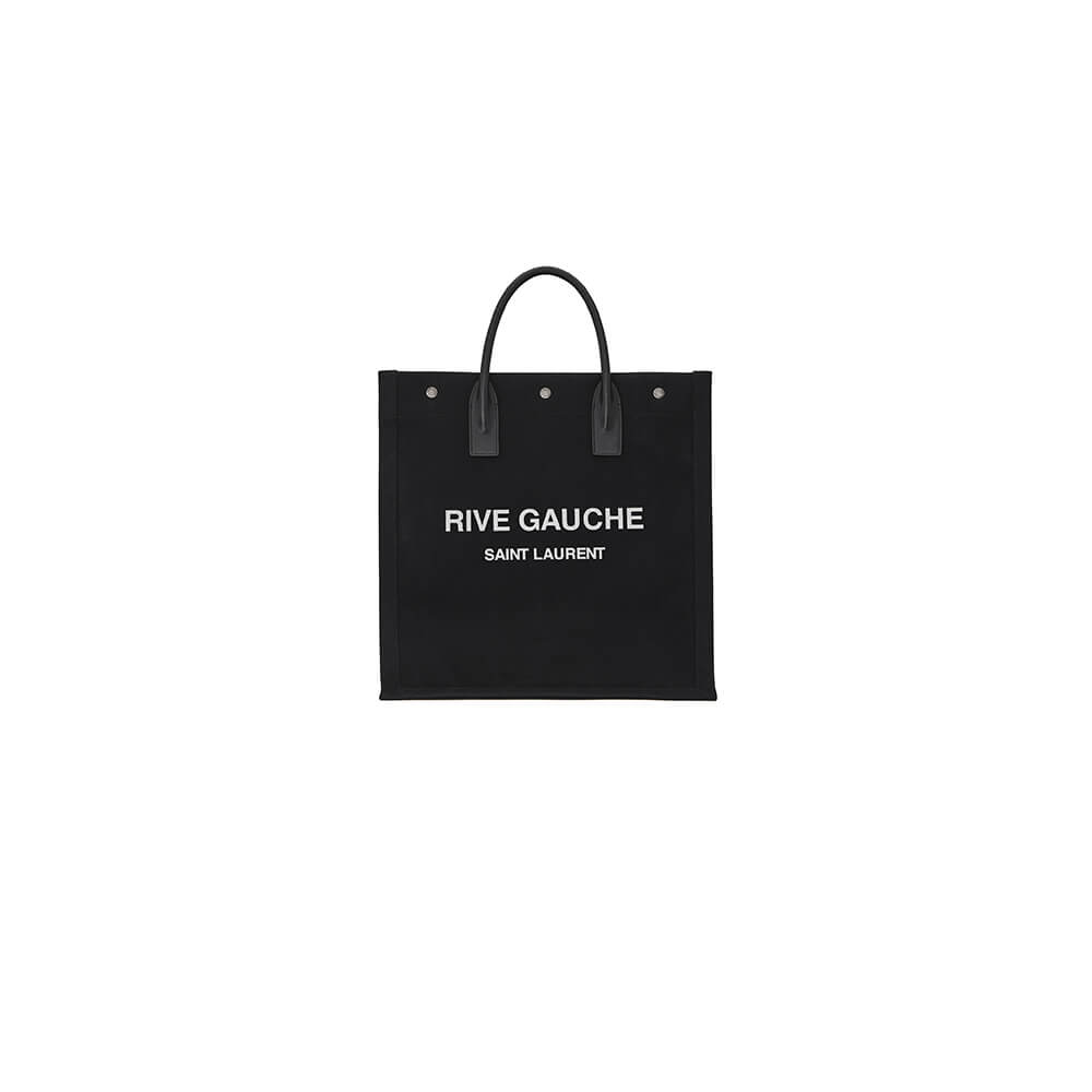 rive gauche Nor*h/south tote bag in printed canvas and leather