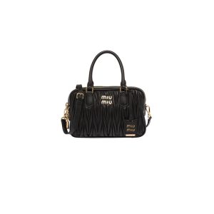 Miu Wander matelasse regenerated nylon hobo bag