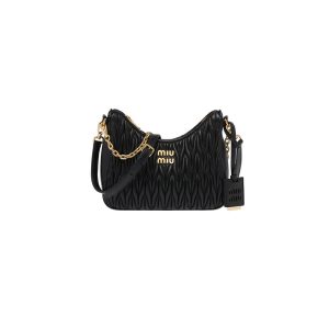 Miu Wander matelasse regenerated nylon hobo bag