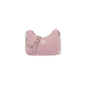 Miu Wander matelasse regenerated nylon hobo bag