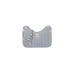 Miu Wander matelasse regenerated nylon hobo bag
