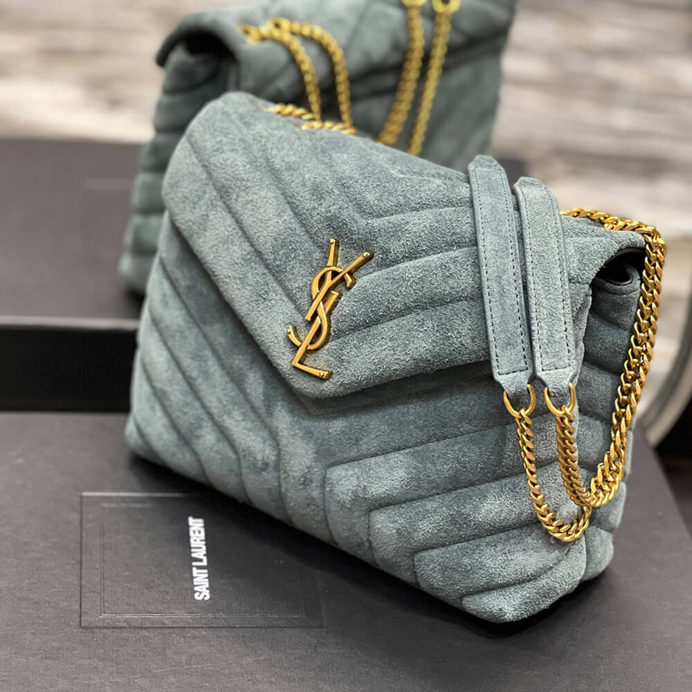 LOULOU SMALL CHAIN BAG IN ??Y?? QUILTED SUEDE